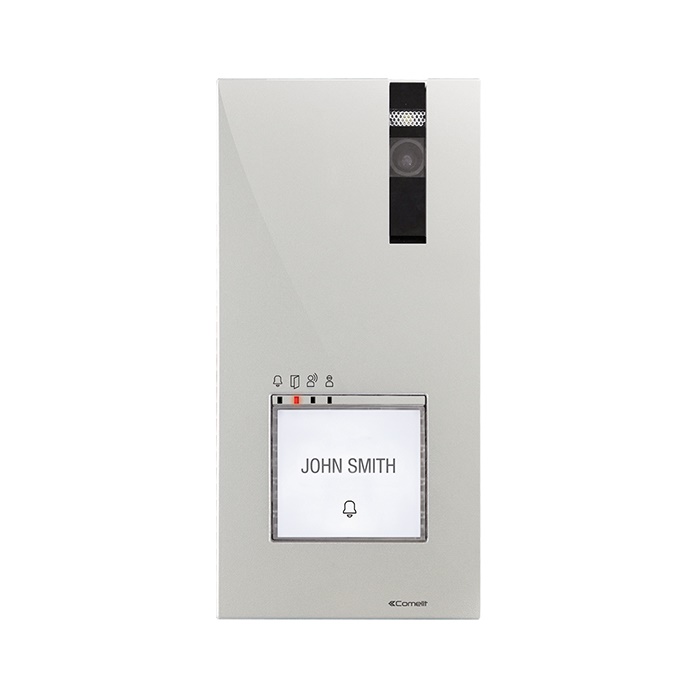 Serie Quadra - Posto esterno video da parete in alluminio pressofuso, sistema ViP, 1-4 pulsanti configurabili, telecamera a colori, LED notturno, PoE