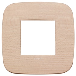 Placca Round 2 moduli legno naturale acero per impianti elettrici