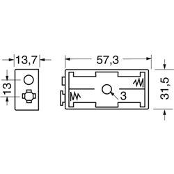 Portabatteria 2 pile stilo materiali resistenti connessione stabile per dispositivi elettrici