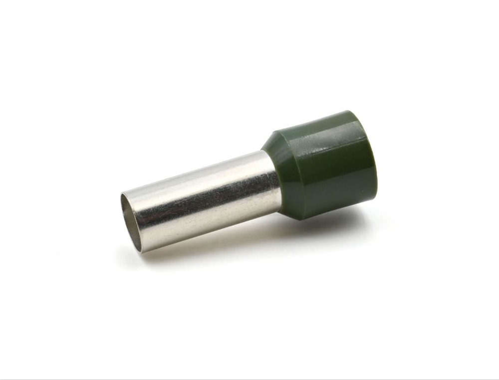 Tubetto terminale preisolato PA6 50mmq verde scuro per cavi flessibili rame