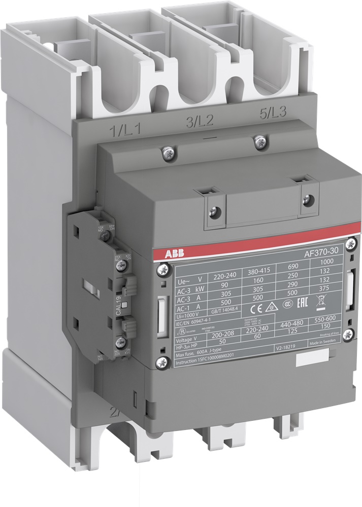 Contattore AF370-30-11-12 3 poli 370A 48-130V controllo motori fino 200kW uso industriale
