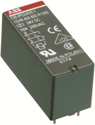 Relè interfaccia pluggable 2 contatti dorati 24VAC 250V 8A IP67 per automazione quadro elettrico
