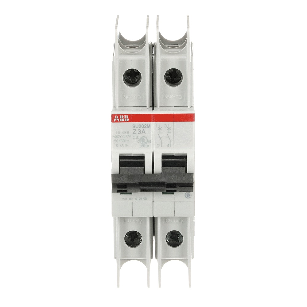 Interruttore Automatico Miniatura SU202M-Z3 2 Poli 3A 400V AC 11,2kA Z-Char