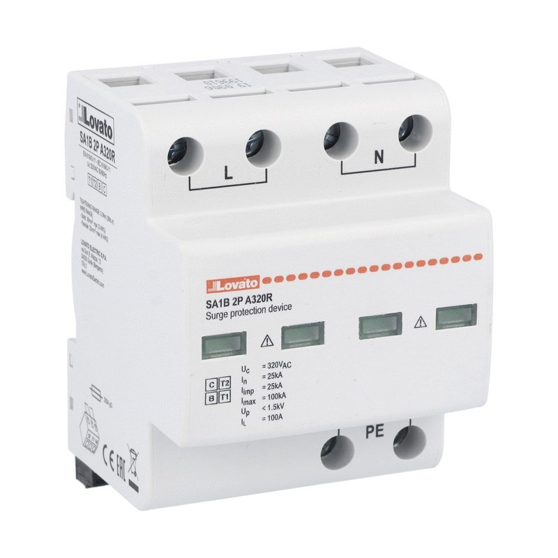 Scaricatore sovratensioni tipo 1-2 2 poli 25kA con contatto remoto monoblocco