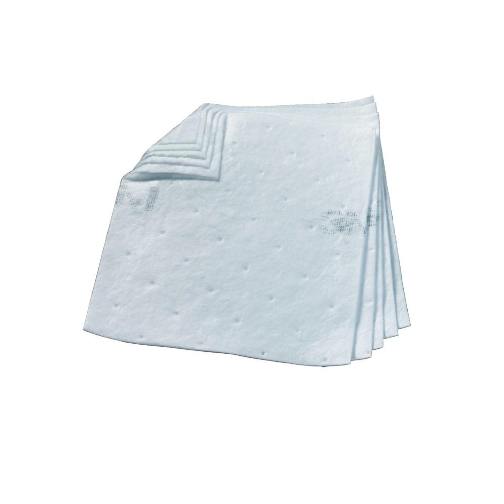 Fogli assorbenti 3M per sversamenti idrocarburi 430x480 mm, 100 pezzi, uso industriale e manutenzione