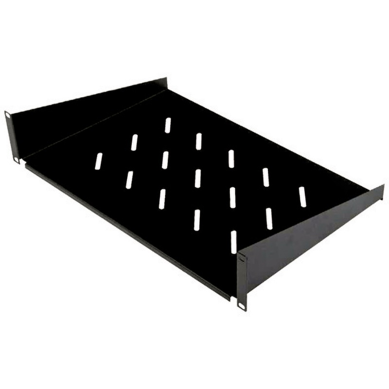 Ripiano fisso 1U 350mm nero metallo ventilato per armadi rack elettrici