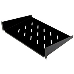 Ripiano fisso 1U 350mm nero metallo ventilato per armadi rack elettrici