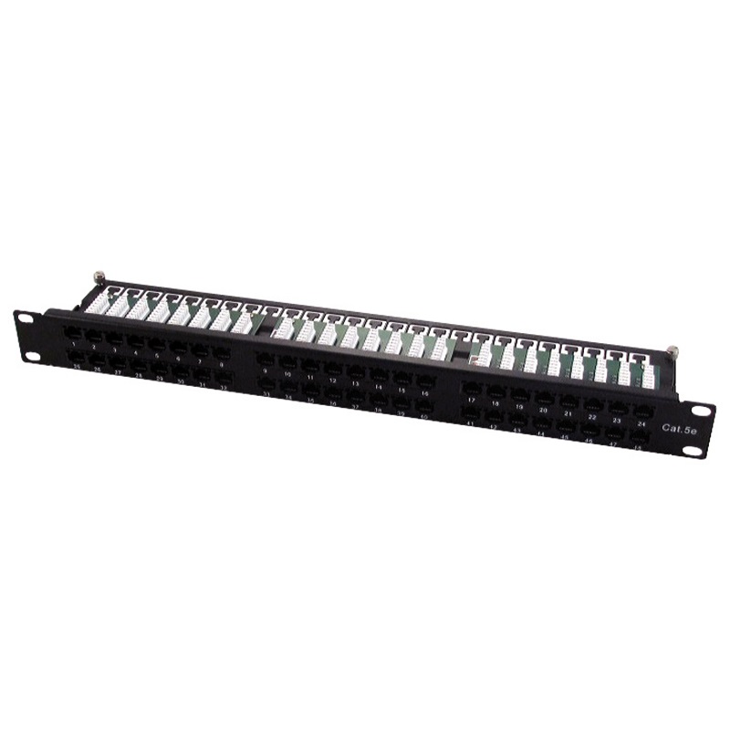 Pannello patch 24 porte RJ45 nero gestione rete professionale rack