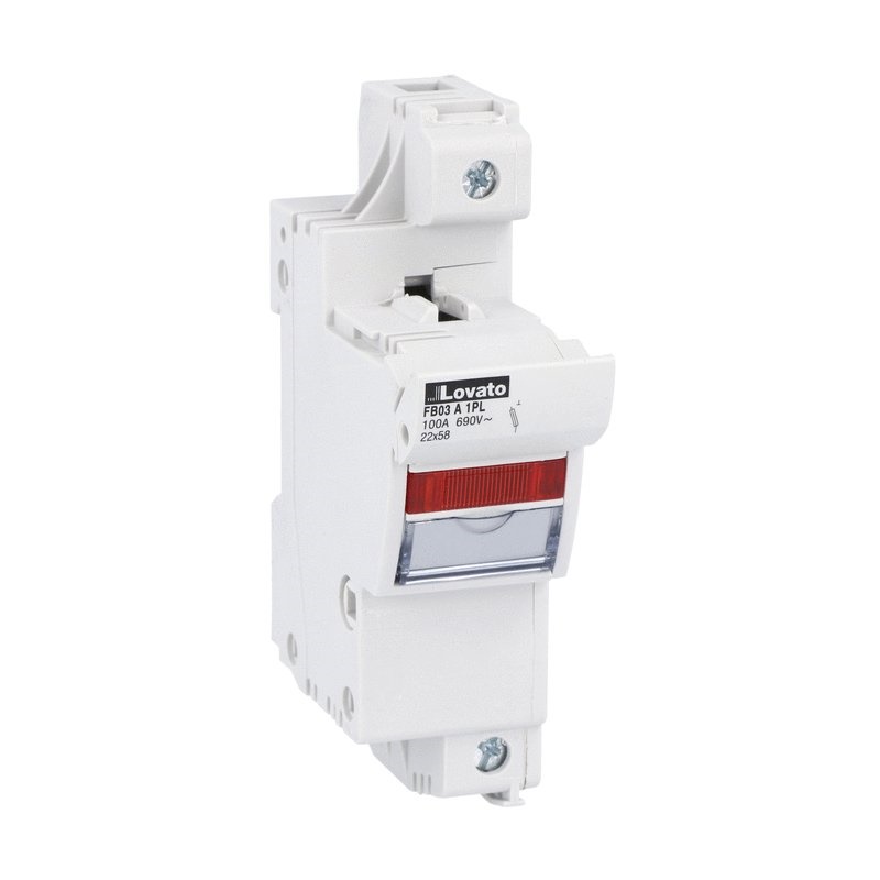 Portafusibili sezionatore 1 polo 22x58mm 125A 690VAC con indicatore luminoso per uso industriale