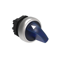 Selettore luminoso blu Ø22mm 2 posizioni 0-1 plastica cromata serie Platinum controllo macchine