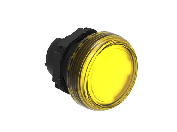 Testa indicatore luminoso giallo Ø22mm serie Platinum senza base fissaggio per segnalazione industriale