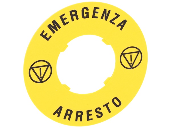 Disco plastico 60mm per pulsanti emergenza arresto industriale