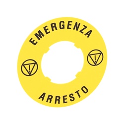 Disco plastico 60mm per pulsanti emergenza arresto industriale
