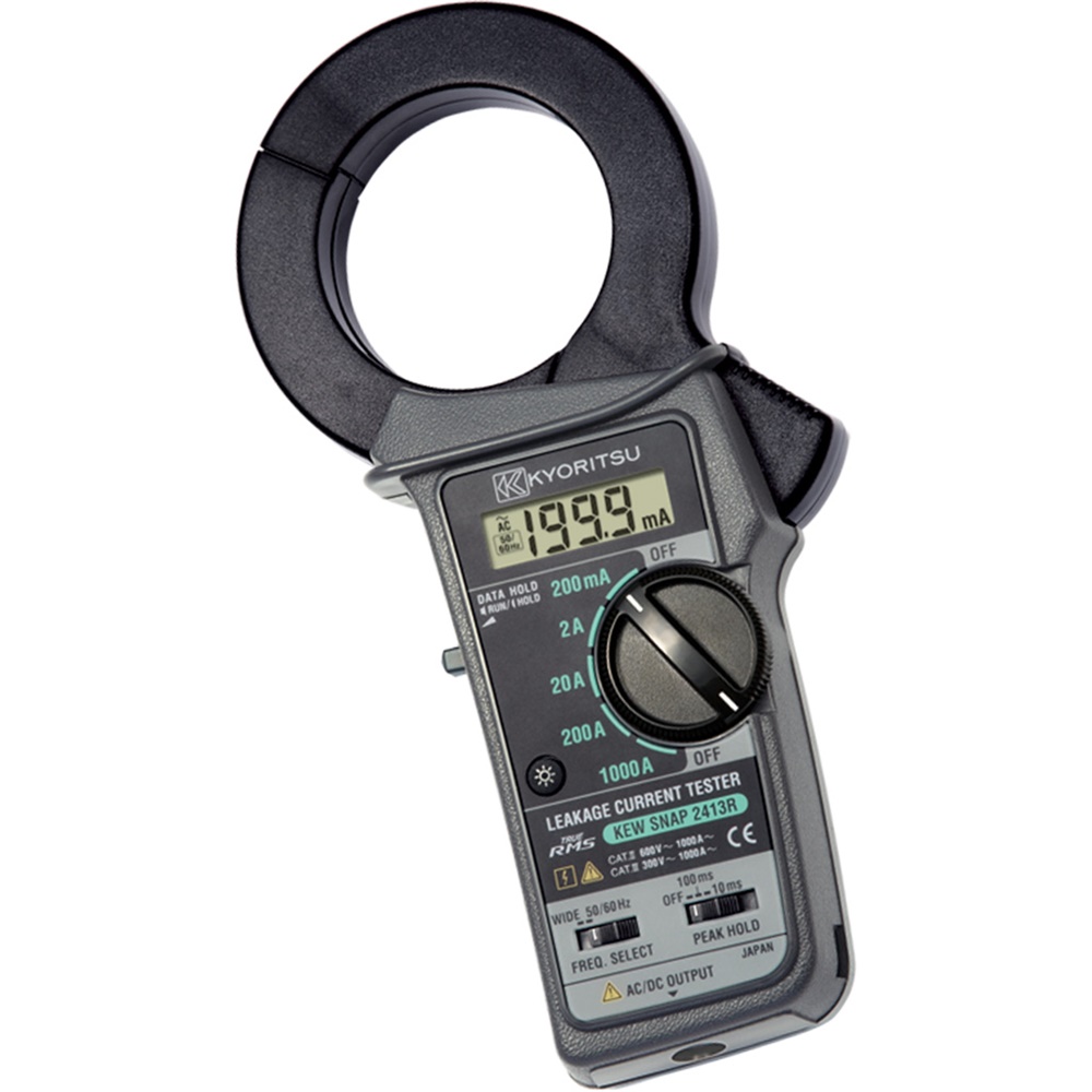 Pinza amperometrica digitale TRMS 1000A per correnti disperse con filtro 50Hz e display LCD retroilluminato