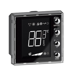 Termostato digitale KNX Axolute con display retroilluminato 1,6 e 4 pulsanti, controllo riscaldamento/raffrescamento, compatibile impianti domotici residenziali e professionali