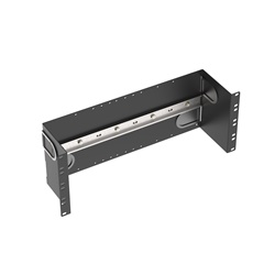 DIN RAIL BRACKET,19IN,4RU,BLK,EA