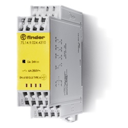 Relè modulare contatti guidati 2NO+2NC 24V DC 6A montaggio su guida DIN per impianti elettrici industriali e civili