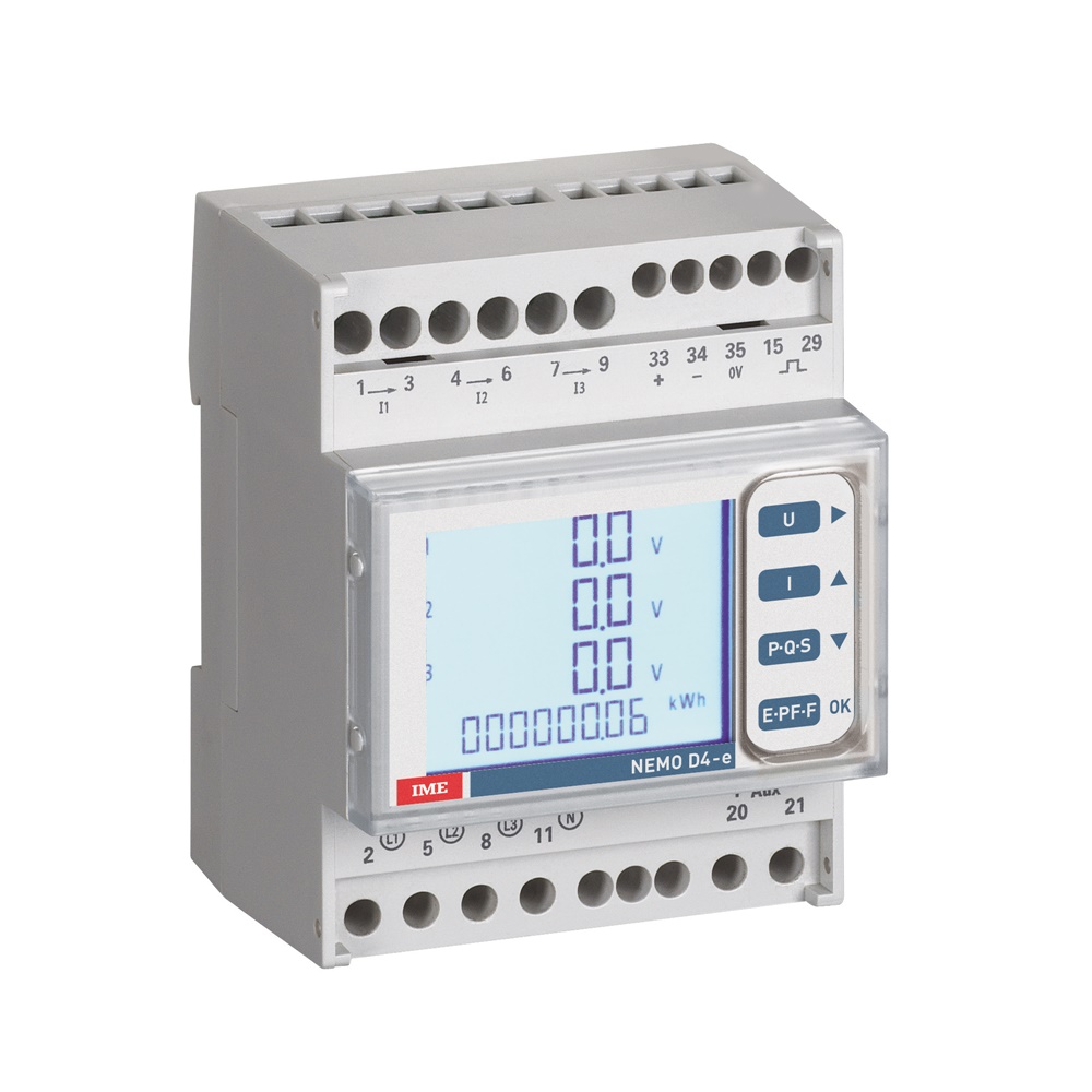 Multifunzione Nemo D4-e conteggio energia attiva/reactiva 4 quadranti bassa tensione DIN4 moduli