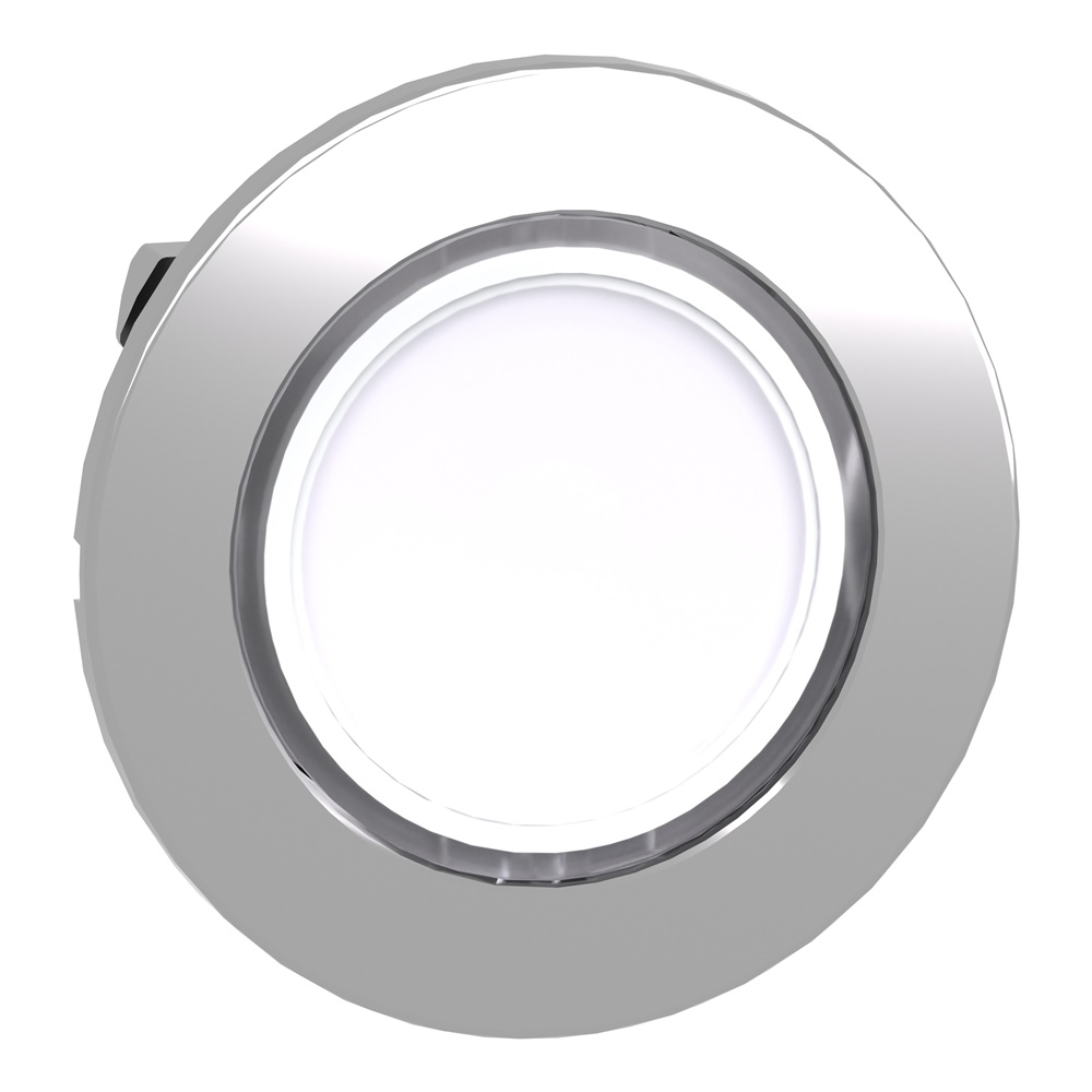Testa pulsante luminoso  bianco filopannello - per LED universale- Ø30