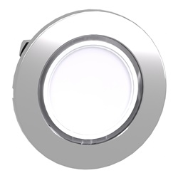 Testa pulsante luminoso  bianco filopannello - per LED universale- Ø30