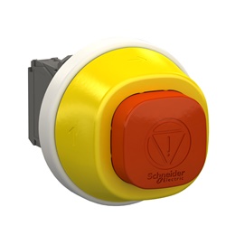 Harmony XB5, pulsante emergenza , in plastica, ad aggancio girare per sbloccare, lumioso bianco/rosso, 24V NO+NC