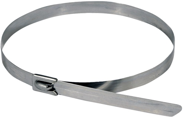 Fascetta stringicavo inox 4,6x201 mm bloccaggio a scatto ambienti corrosivi