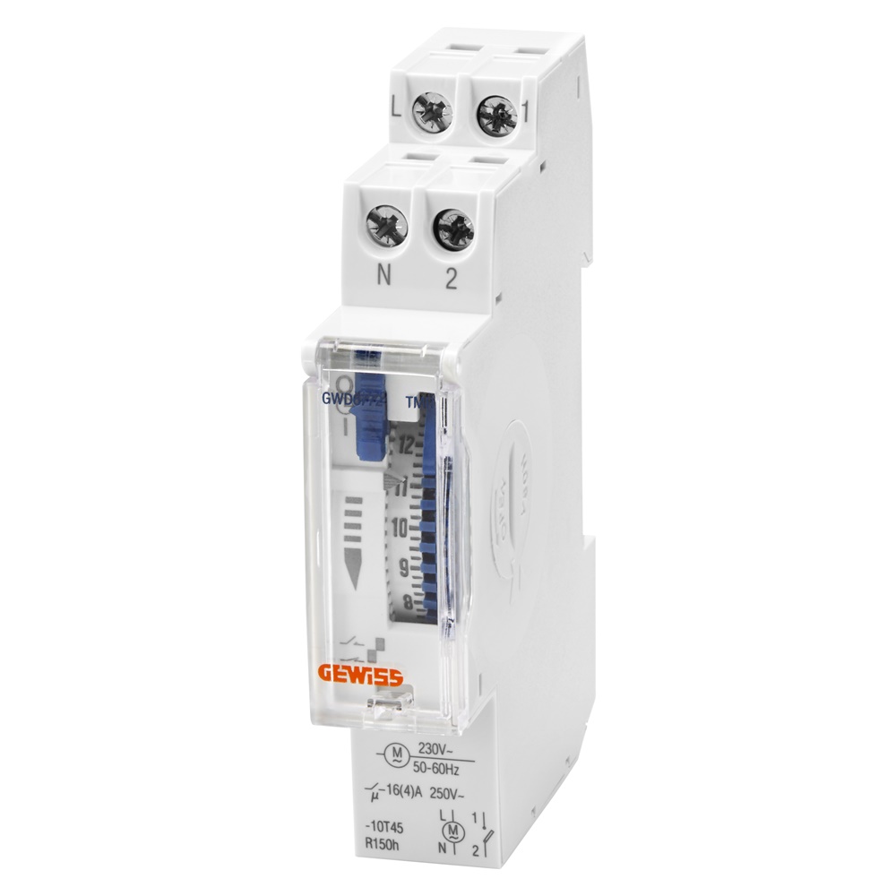Interruttore orario analogico giornaliero con riserva 1 modulo per impianti elettrici serie 90 AM