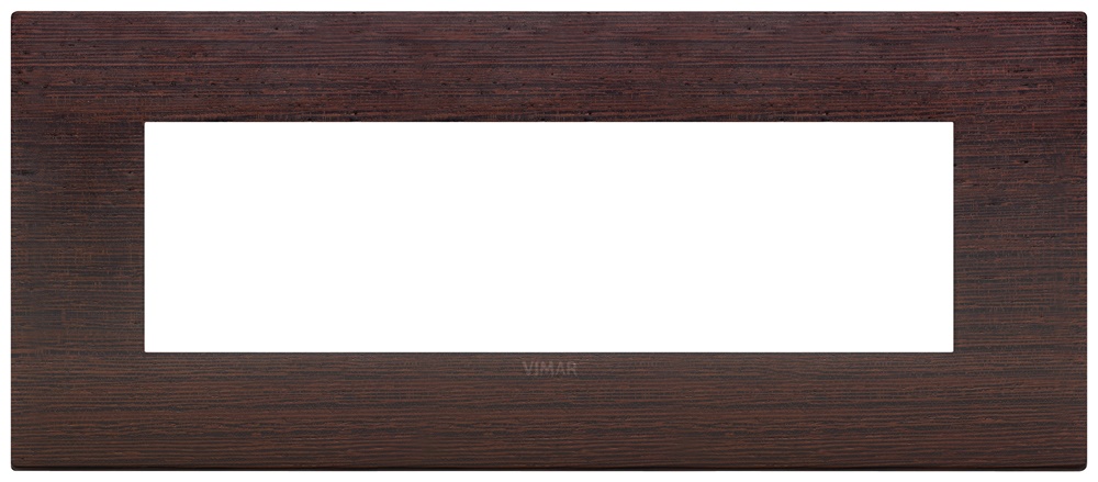 Placca Classic 7 moduli legno naturale Wengé per installazioni elettriche interne