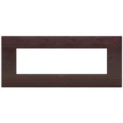 Placca Classic 7 moduli legno naturale Wengé per installazioni elettriche interne