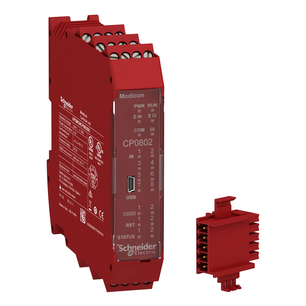 Modulo configurabile modulare di sicurezza 8DI 2DO m.vite + connettore posteriore