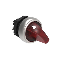 Selettore luminoso rosso Ø22mm 2 posizioni 0-1 plastica cromata serie Platinum per comando macchine
