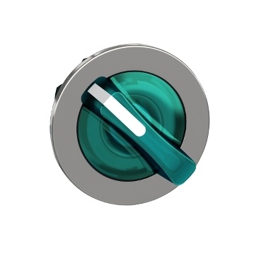 Testa selettore luminoso verde filopannello 2 posizioni con ritorno- per LED universale- Ø30