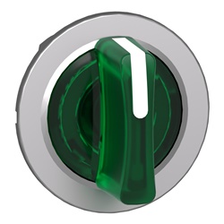 Testa selettore luminoso verde filopannello 3 posizioni fisse - per LED universale- Ø30