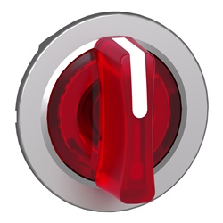 Testa selettore luminoso rosso filopannello 3 posizioni fisse - per LED universale- Ø30