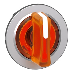 Testa selettore luminoso arancione filopannello 3 posizioni fisse- per LED universale- Ø30