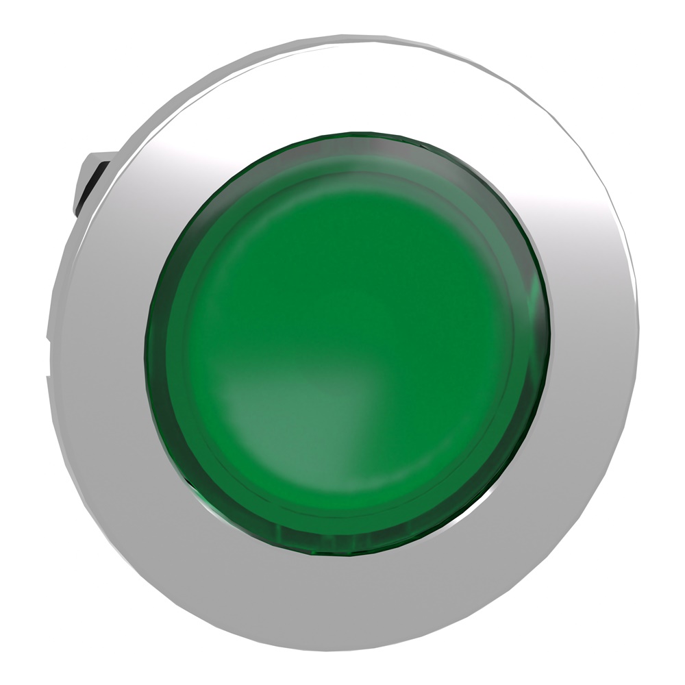 Testa lampada spia verde filopannello- per LED universale- Ø30