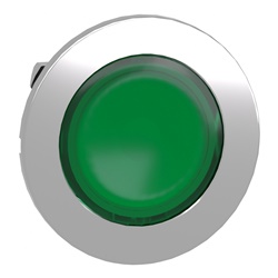 Testa lampada spia verde filopannello- per LED universale- Ø30