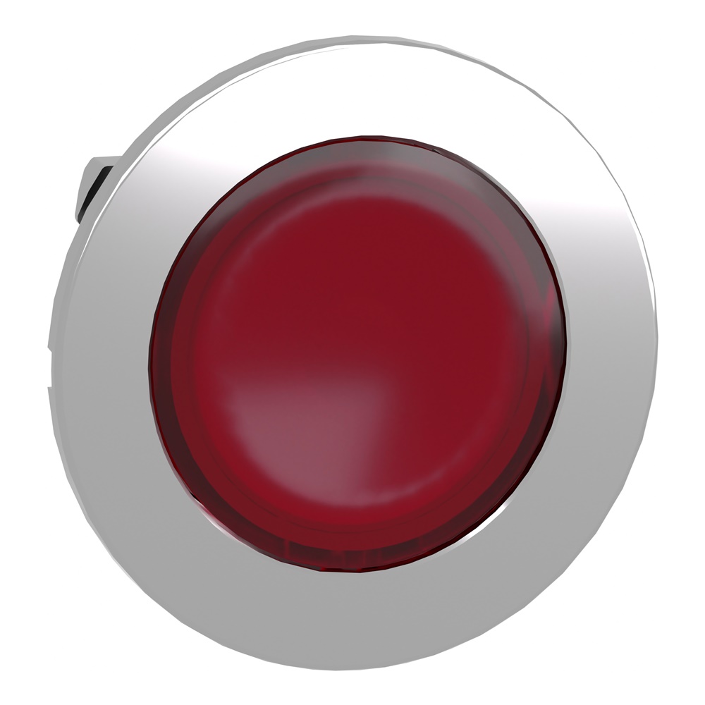 Testa pulsante luminoso  rosso filopannello- per LED universale- Ø30