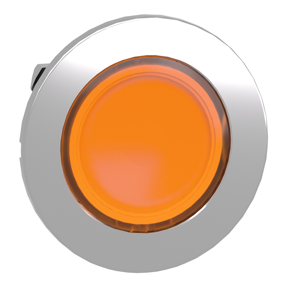 Testa pulsante luminoso  arancione filopannello- per LED universale-Ø30