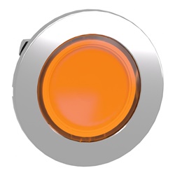 Testa pulsante luminoso  arancione filopannello- per LED universale-Ø30