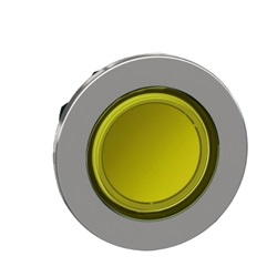 Testa pulsante luminoso giallo filopannello- per LED universale- Ø30