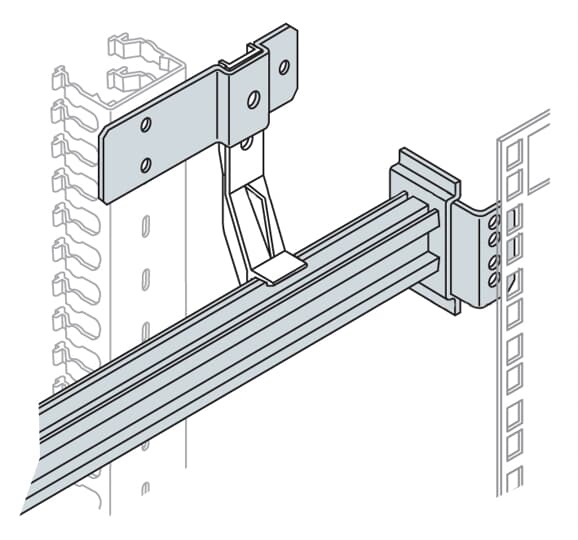 Kit guida DIN rail montaggio su telaio rack 19 pollici profondità 25 moduli per applicazioni industriali