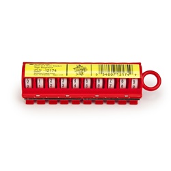 Dispenser nastro marcatore filo STD-0-9 3M™ ScotchCode™ portatile con 10 rotoli numerici per marcatura precisa e protezione da polvere e umidità