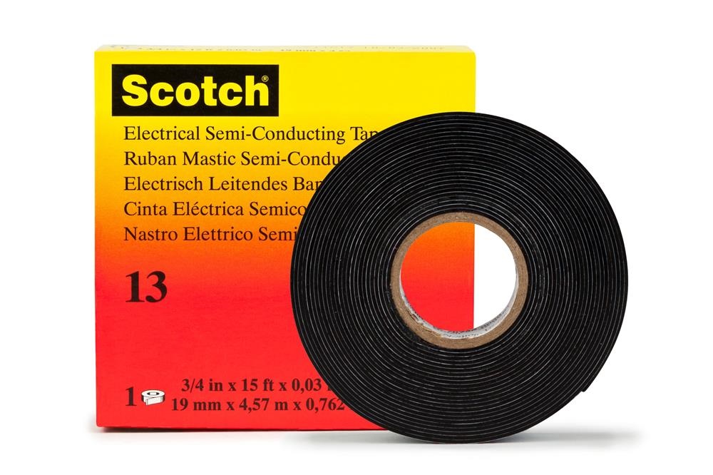 Nastro per media tensione Scotch™ 13, nero, 19 mm x 4,5 m, 50 per confezione