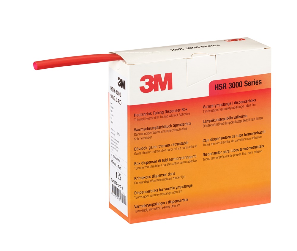 Guaina termorestringente 3M HSR-3000 6,0/2,0 mm rossa isolamento e protezione cavi bassa tensione