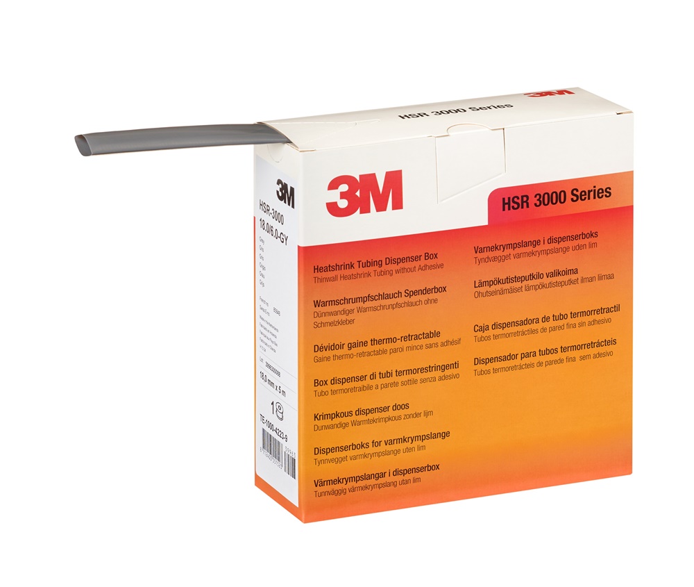 Guaina termorestringente 3M HSR-3000 poliolefina 3:1 isolamento e protezione cavi bassa tensione grigio 18x6 mm dispenser 5 mt