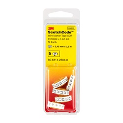 Nastro ricambio 3M ScotchCode SDR simboli L1 L2 L3 N Terra per marcatura fili elettrici resistente olio acqua