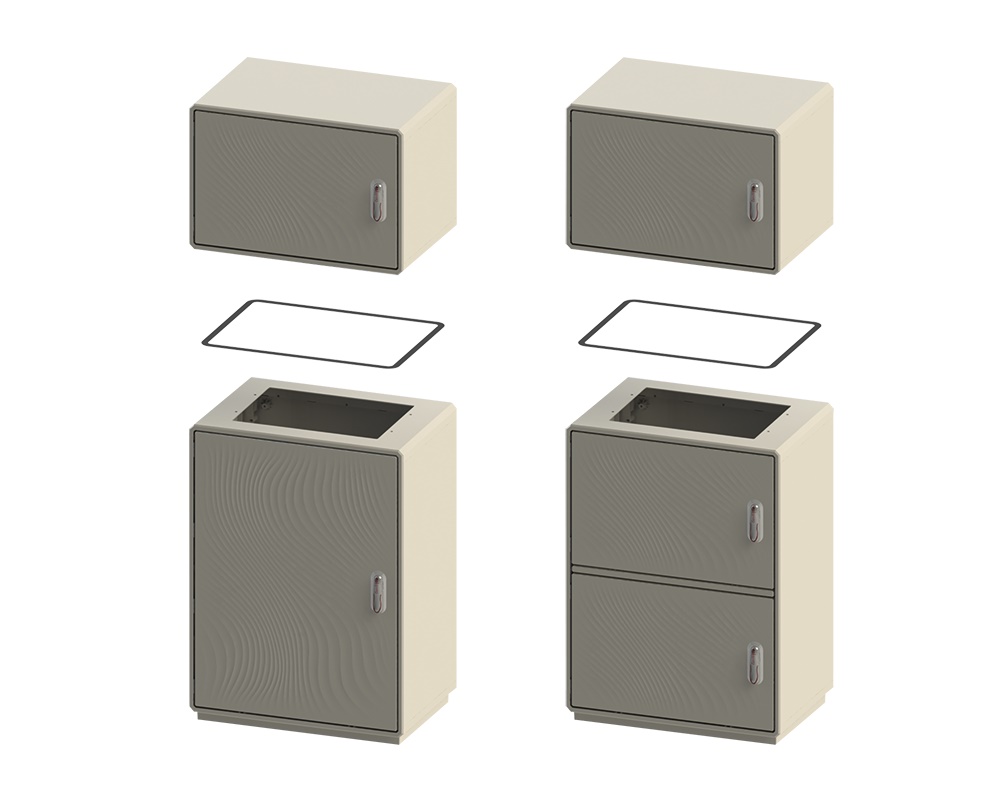 Kit connessione alto foratura sopralzo Serie GRAFI grigio RAL 7035 per applicazioni industriali