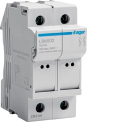 PORTAFUSIBILE 10X38 2P 2M