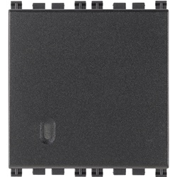 Invertitore 1P 16AX 2 moduli grigio illuminabile tasto sostituibile per lampade con alimentatore integrato